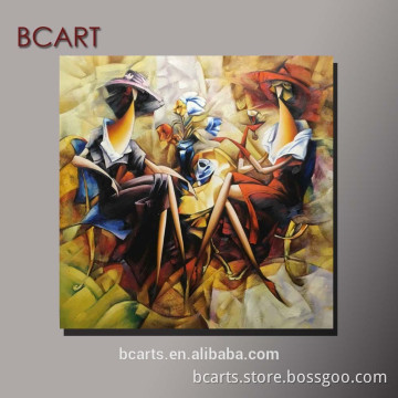 Customized size , high quality handmade abstract portrait painting on canvas